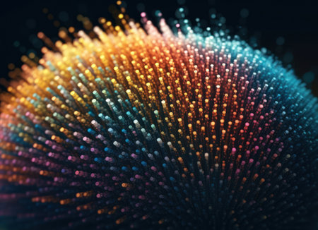 Abstract futuristic dotted lines Big data and Global Communication technology visuliastion Cyberspace sci fi backgroundの素材