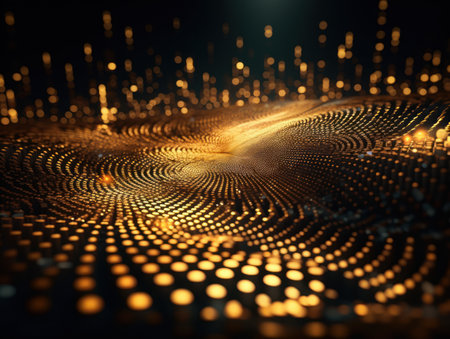 Abstract futuristic dotted lines Big data and Global Communication technology visuliastion Cyberspace sci fi backgroundの素材