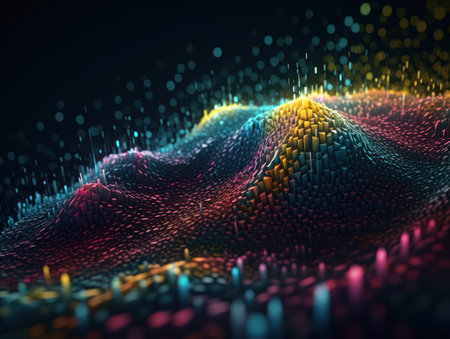 Abstract futuristic dotted lines Big data and Global Communication technology visuliastion Cyberspace sci fi backgroundの素材