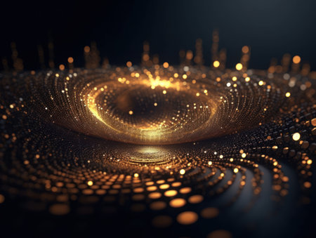 Abstract futuristic dotted lines Big data and Global Communication technology visuliastion Cyberspace sci fi backgroundの素材