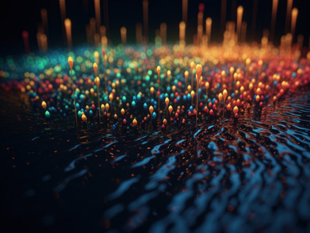 Abstract futuristic dotted lines Big data and Global Communication technology visuliastion Cyberspace sci fi backgroundの素材