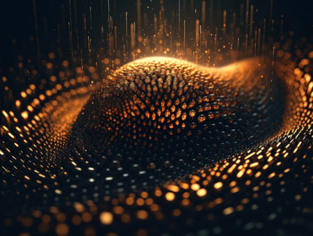 Abstract futuristic dotted lines Big data and Global Communication technology visuliastion Cyberspace sci fi backgroundの素材