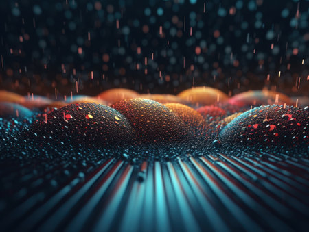 Abstract futuristic dotted lines Big data and Global Communication technology visuliastion Cyberspace sci fi backgroundの素材