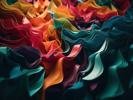 Modern colorful plastic wave stripes pattern backgroundの素材