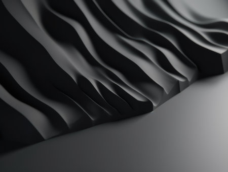 Black and white Modern wave stripes pattern backgroundの素材