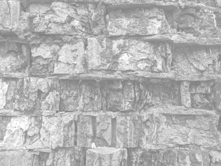 Black and white texture of stone wall for background. Monochrome.