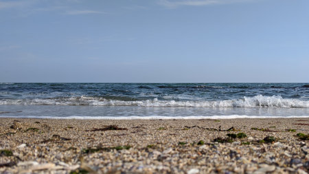 Beach on the Baltic Sea in Kolobrzeg, Polandの写真素材