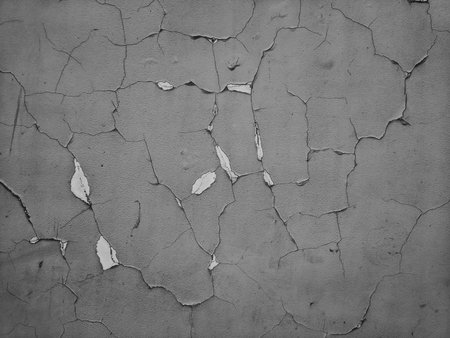 Cracks on the gray concrete wall. Abstract background for design.の写真素材