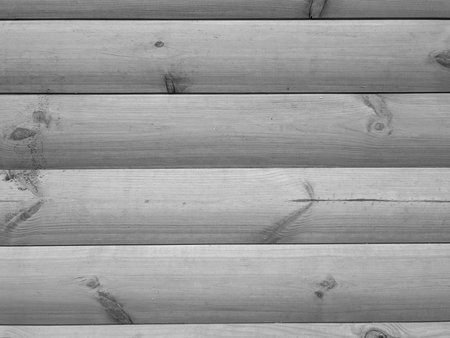 Wooden wall background. Black and white photo. Horizontal.の写真素材