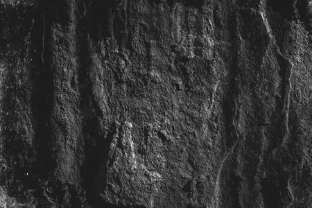 Black stone texture or background. Abstract black and white background for design.
