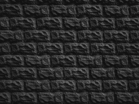 Black brick wall texture background. Abstract grunge background for design.