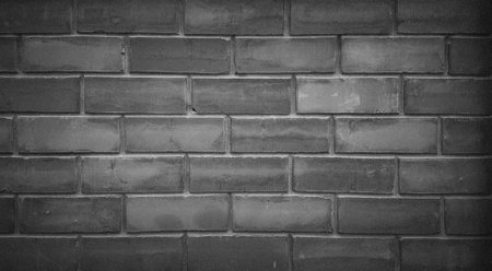 Black and white brick wall background. Black and white brick wall texture.の写真素材