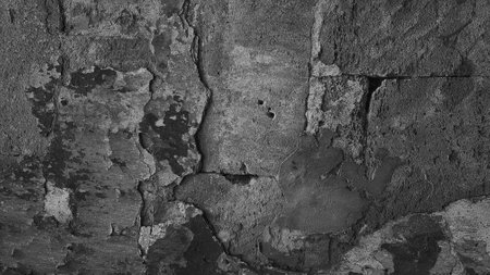 Texture of old rustic wall covered with gray stucco. Abstract background for design.の写真素材