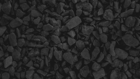 black pebbles texture background for interior exterior decoration and industrial construction concept design.の写真素材