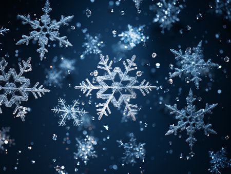Background filled with snowflakes Christmas and New Year conceptの素材