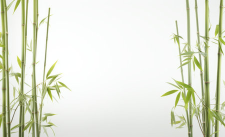 bamboo on white background with space for your text, stock photoの素材