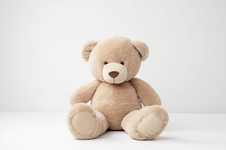 Teddy bear isolated on white background with clipping path and copy spaceの素材