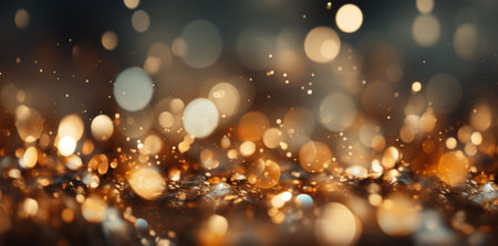 glitter vintage lights background. gold and black. de-focusedの素材