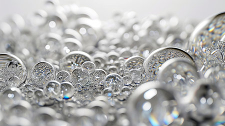 abstract background with many glass balls. shallow depth of field.の素材