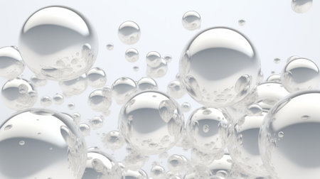 Bubbles in water. Abstract background. 3D rendering.の素材