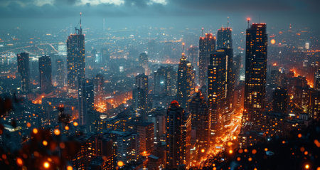 Beautiful night view of Shanghai, China. Concept of business and finance.の素材