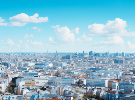 Panoramic view of the city of Frankfurt am Main, Germanyの素材