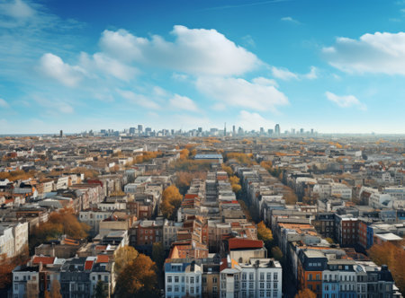 Panoramic view of the city of Paris from the Eiffel towerの素材
