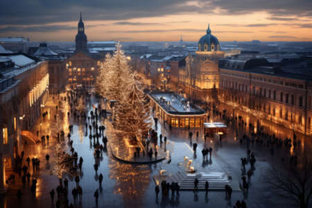Stock image of a snowing winterの素材