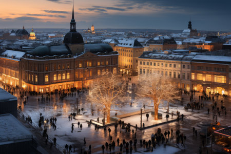 Winter view of Gamla Stan in Stockholm, Sweden.の素材