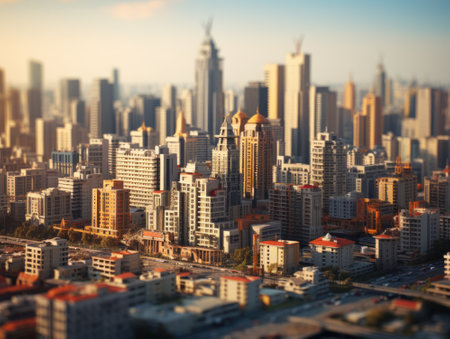 Bangkok city skyline at sunset, Thailand. Selective focus.の素材