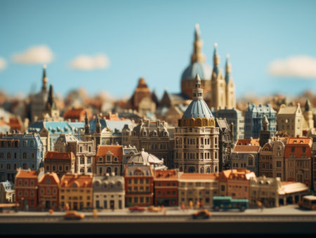 Miniature model of the city of Gdansk, Poland.の素材