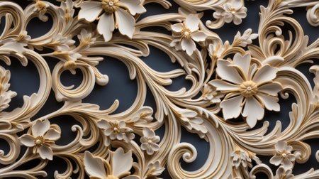 Seamless pattern Royal vintage Victorian Gothic background Rococo venzel and whorlの素材