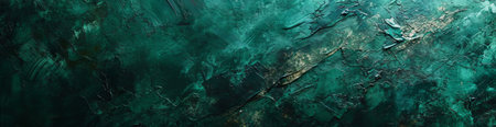 Panoramic background texture of turquoise painted wall with cracks and scratchesの素材