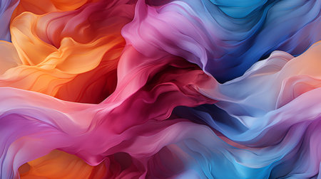 abstract background of multicolored wavy fabric in the style of watercolorの素材