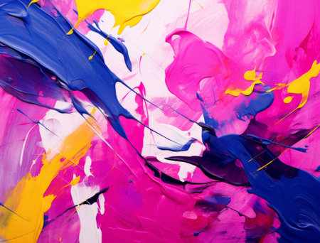abstract background of acrylic paint splashes on paper close-upの素材