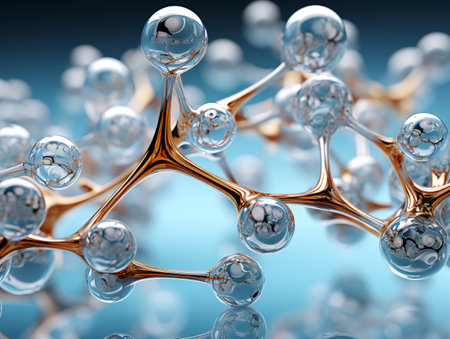 Molecule structure, 3d render, computer generated images.の素材