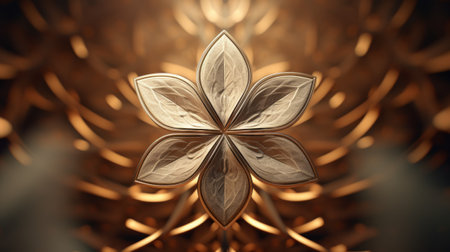 3d illustration of abstract geometric composition,digital art works. Floral design.の素材