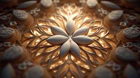 3d illustration of abstract geometric composition,digital art works. Colorful fractal design.の素材