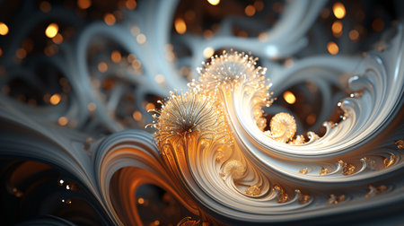 3D surreal illustration. sacred geometry. Mysterious psychedelic relaxation pattern. fractal abstract texture. Digital artwork graphic astrology magicの素材