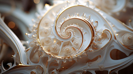 Ornament in the form of a spiral. Close-up.の素材