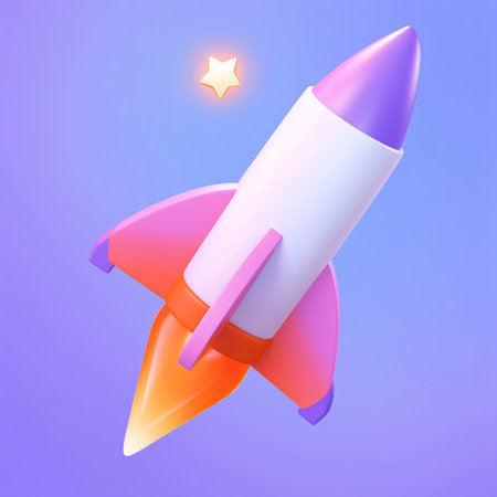 Rocket icon. Realistic 3d vector illustration of rocket icon.の素材