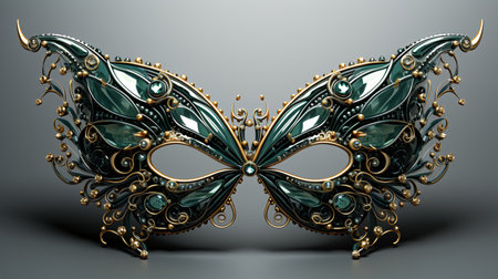 Mardi gras mask isolated on black background. 3d illustrationの素材