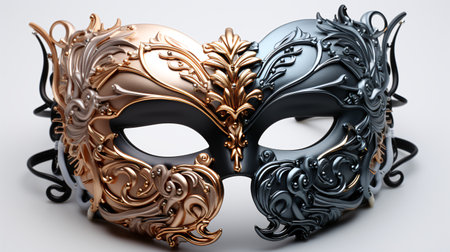Venetian mask isolated on white background. 3d illustration.の素材