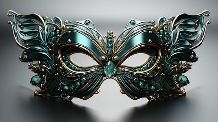 Mardi Gras mask on a gray background. 3d illustrationの素材