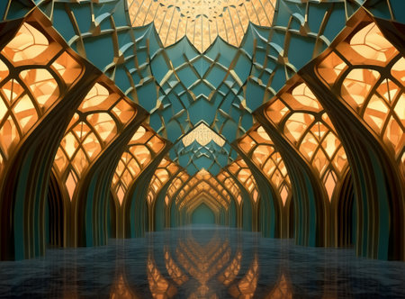 3D illustration of abstract geometric composition,digital art works. 3D rendering.の素材