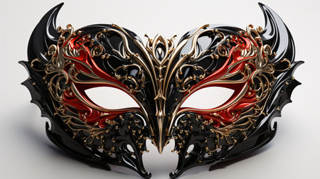 Carnival mask on white background. 3d render illustration.の素材
