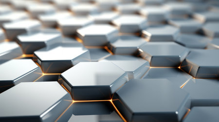 Abstract 3d rendering of hexagons background. Futuristic background.の素材
