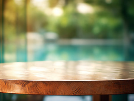 Table Top And Blur Building Of the Background - Vintage filter processingの素材