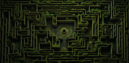 Maze. Game for kids. 3D illustration of a labyrinth.の素材