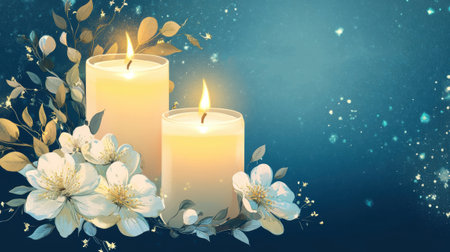 International Day of Peace card with candlelight vigilの素材